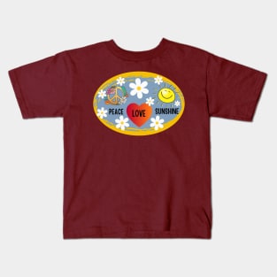 Good Vibes peace love and sunshine happiness Kids T-Shirt